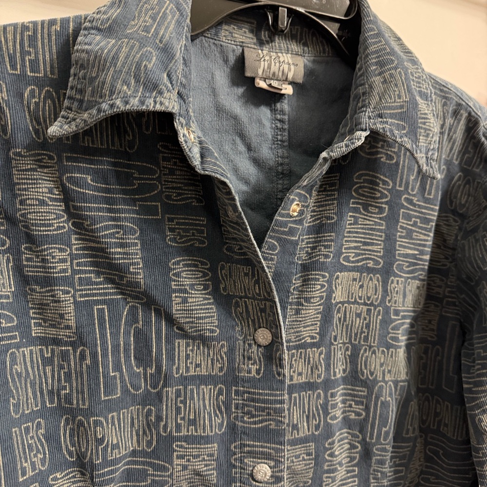 Les Copains Blue Denim Logo Shirt